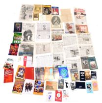A quantity of ephemera, to include a number of theatre programmes, unframed print of Memphis Belle a