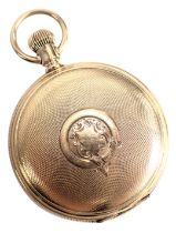 A 9ct gold Elgin full Hunter pocket watch, with a white enamel Roman numeric dial, seconds dial and