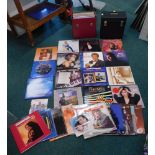 Two record cases and contents of 45 LPs, to include love songs, jazz, cinema and dance. (2 boxes)