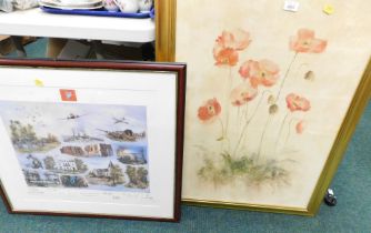 Two pictures, comprising Operation 'Market Garden' September 1944, and poppies print.