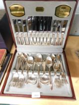 A Viners stainless steel canteen of cutlery, for six place settings, in fitted case.