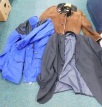 A Regatta jacket, suit jacket, and a sheepskin overcoat. (3)