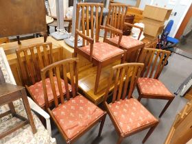 A set of six Meredew dining chairs. The upholstery in this lot does not comply with the 1988 (Fire