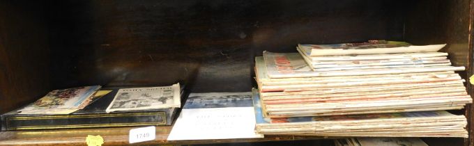 A group of Boys Own Magazines, postcards, etc. (1 shelf)