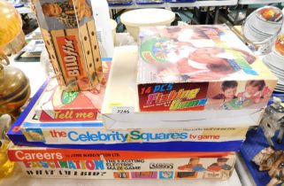 Various toys and games, comprising What am I Bid, Fascination, Careers, Celebrity Squares, etc. (a q