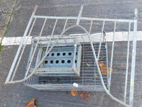 A galvanized basket for Lebis and BC Limited, rail and a Geest banana box. (3)