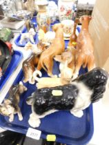 Ceramics and effects, animal ornaments, Sylvac and others, Coronation trio set, etc. (2 trays)