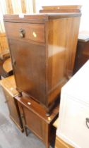 Three bedside cabinets, comprising two mahogany examples and an oak example, all 1920s and later. (3