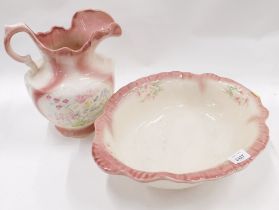 A floral jug and bowl set.