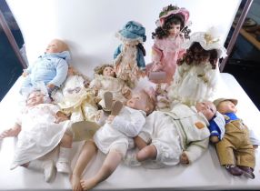 A group of bisque headed dolls, Leonardo Collection and others. (2 boxes)
