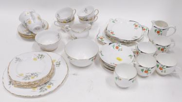 Part tea wares, comprising Heathcote china part service and others. (1 box)