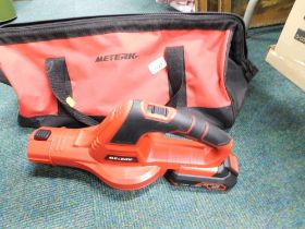 A Meterk leaf blower, in carry bag.