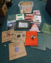 A quantity of books and records, to include classical, framed military postcards, programmes, etc. (