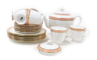 A Royal Worcester porcelain Howard pattern part tea service, comprising teapot, further lid, six tea