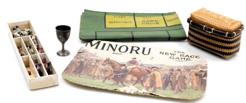 An early 20thC Game of Minoru, the new race game, by John Jaques and Sons, together with a cold pain