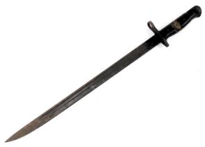 A WWI US Remington bayonet, lacking scabbard, 55cm long.