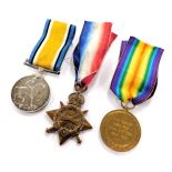 Three WWI medals, named to Dvr. G Greatrix, Royal Field Artillery, comprising 1914-15 Star, Great Wa