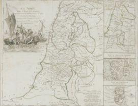 Robert De Vaugondy (French, 1723-1786). La Judee, two maps of the Holy Land, with plans of the city