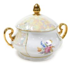 A Karlovarsky porcelain soup tureen and cover, exclusive to Lovell, of twin handled lobed form, deco