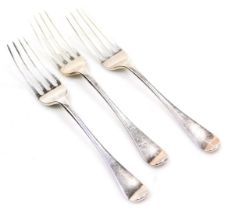 Three George IV silver table forks, William Heaton, London 1829, 3.90oz.