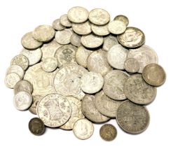 George V and later half crowns, florins, shillings, sixpences and three pence coins, together with t