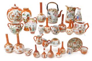 A group of Japanese Kutani pottery and porcelain, including vases, jugs, sucriers, teapots, etc. (a