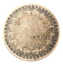 A George III three shillings bank token 1811.