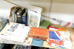 Literary material, to include The Ariel Press Book of Roses, memorabilia, flags, etc. (1 shelf and