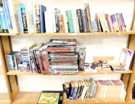 Books on games and gaming, items including magazines PC Gamer, etc. (3 shelves)