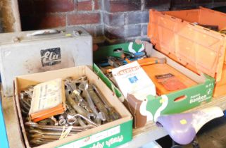 Tools, including large and small spanners, work lamp, spirit level, etc. (1 shelf)