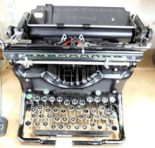 A vintage Underwood typewriter.