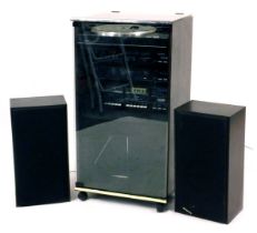 A Sanyo music system, comprising semi automatic turntable TP266, amplifier JA266, stereo tuner JT266