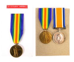 Three World War One medals, comprising two Victory medals named to Pte. E.J. Gray, 9 Lond R, 2693, a