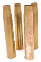Four brass Ordnance shell cases, each dated 1943, 43cm high. (4)