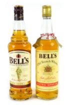 Two bottles of Bell's Scotch whisky, comprising The Original 70cl bottle and The Extra Special 75cl