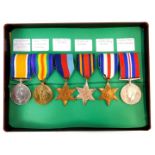 Two World War One medals, and four later medals, comprising 1914-18 British War medal named to Spr.