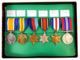 Two World War One medals, and four later medals, comprising 1914-18 British War medal named to Spr.