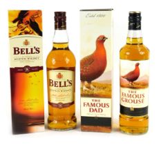 Two bottles of whisky, comprising a Bell's Blended Scotch whisky aged to eight years, 70cl bottle in