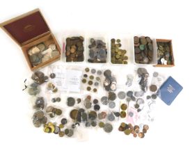 GB and world coinage, to include Shell advertising tokens, pennies, halfpennies, mixed world coinage