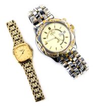 Two wristwatches, comprising a gentleman's Seiko stainless steel cased wristwatch, with a cream colo