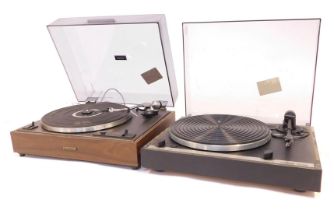 A Thorens TD280 record player, together with a Pioneer stereo turntable PL-120. (2)