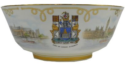 A Wedgwood London Thames limited edition bowl, 92/500, 33cm diameter.