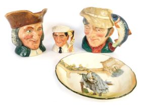 Royal Doulton collectables, comprising Harold Dennis 'Dickie' Bird MBE small character jug, Vicar of