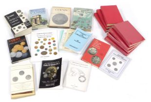 Coin reference books, comprising catalogue of Co-Op cheques and tokens, British Machine tokens, Dict