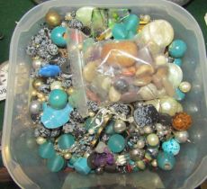 A group of costume jewellery, predominantly loose beads, etc. (1 box)