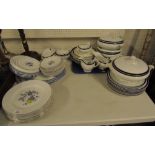 Various part dinner wares, to include Wedgwood, a Royal Blue ground part service, tureens and covers