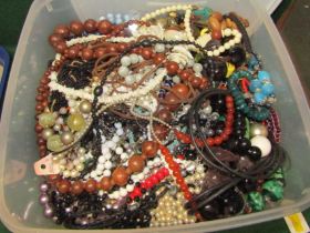 A group of costume jewellery, to include beaded necklaces, etc. (1 box)