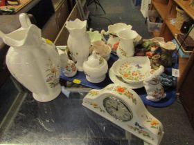 Decorative china and effects, comprising Aynsley part wares, crested china, Carlton ware leaf moulde