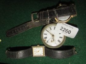 An open faced pocket watch, in steel case, together with a Sekonda gentleman's wristwatch, an Ingers