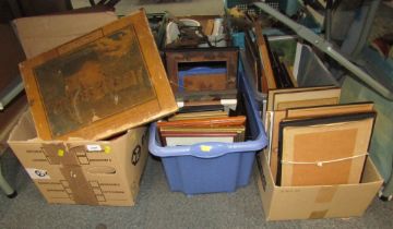 Various pictures, prints, etc., frames, various subject matters. (a quantity)